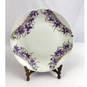 Antique H & C Haviland Limoges France 7.5" Purple Floral Porcelain Plate